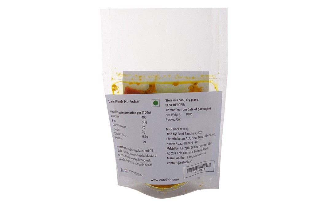 Eatelish Laal Mirch Ka Achaar    Pack  100 grams